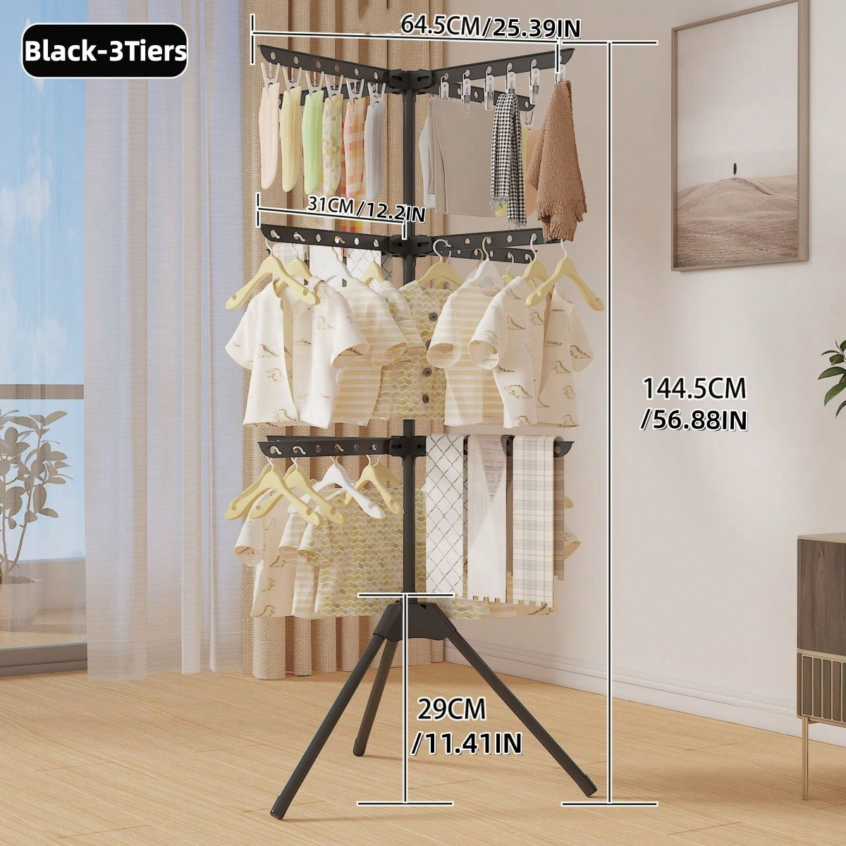 Coat Rack Standing - Floor-standing clothes drying rack, bedroom use,