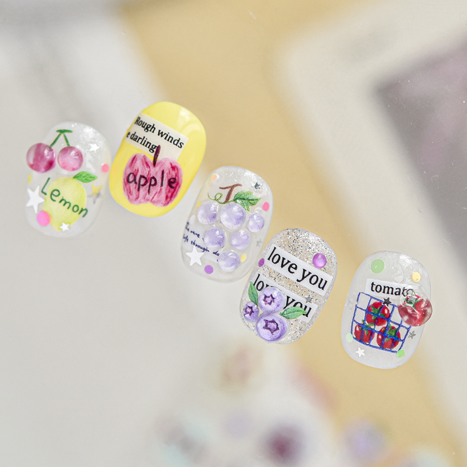 Fresh Fruit Nail Decals 5D Plu – обзор и цена Paper Basket Mesh