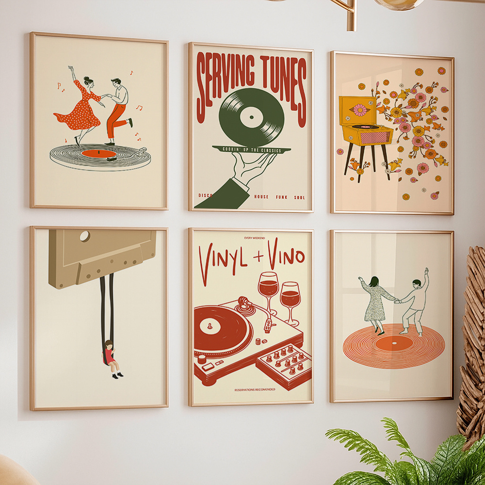 1pc Vintage Music Canvas Poste – обзор и цена Office Furniture Equipment