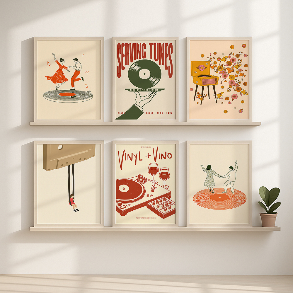 1pc Vintage Music Canvas Poste – обзор и цена Office Furniture Equipment