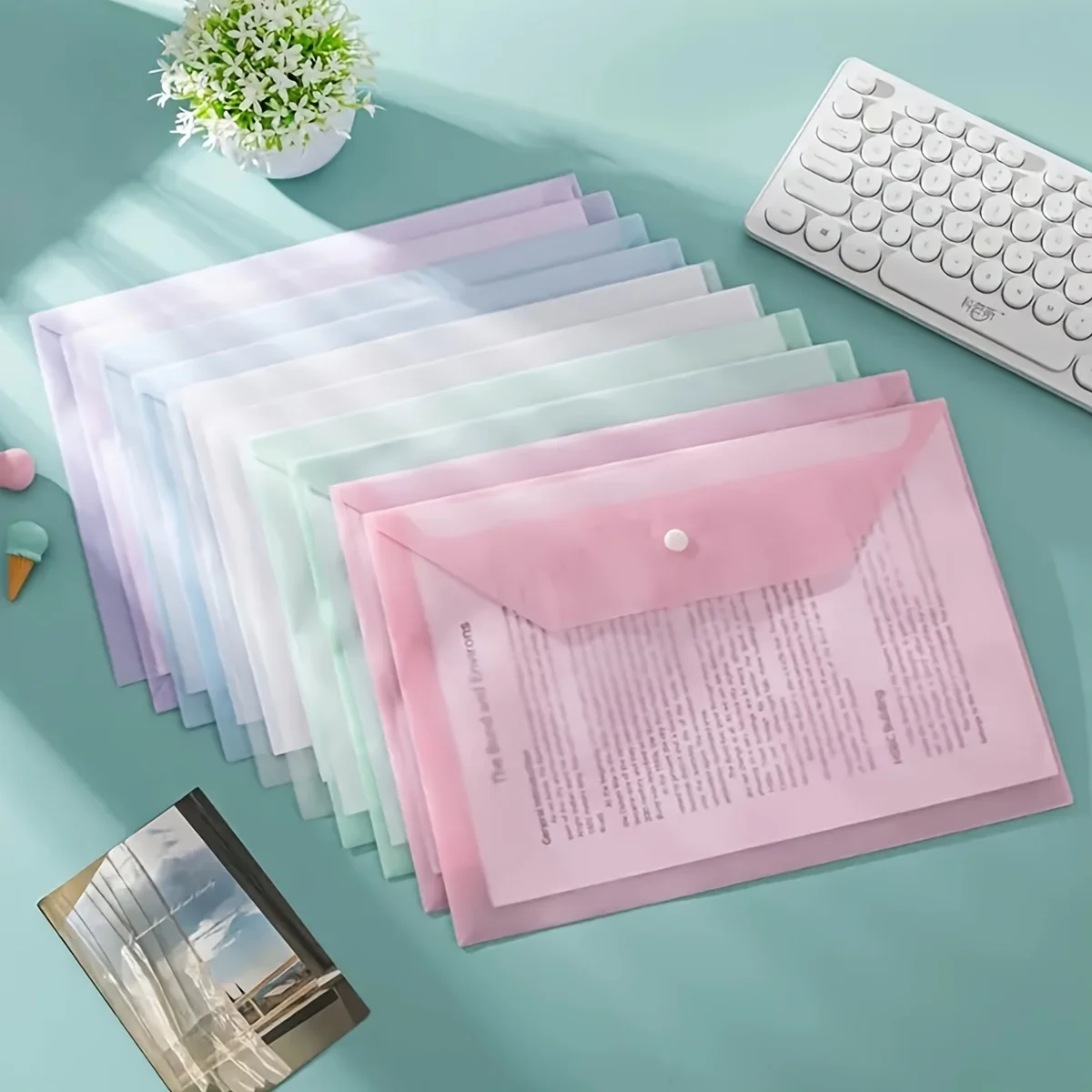 5 Pieces Snap File Bag Plastic – обзор и цена Binder Storage Box