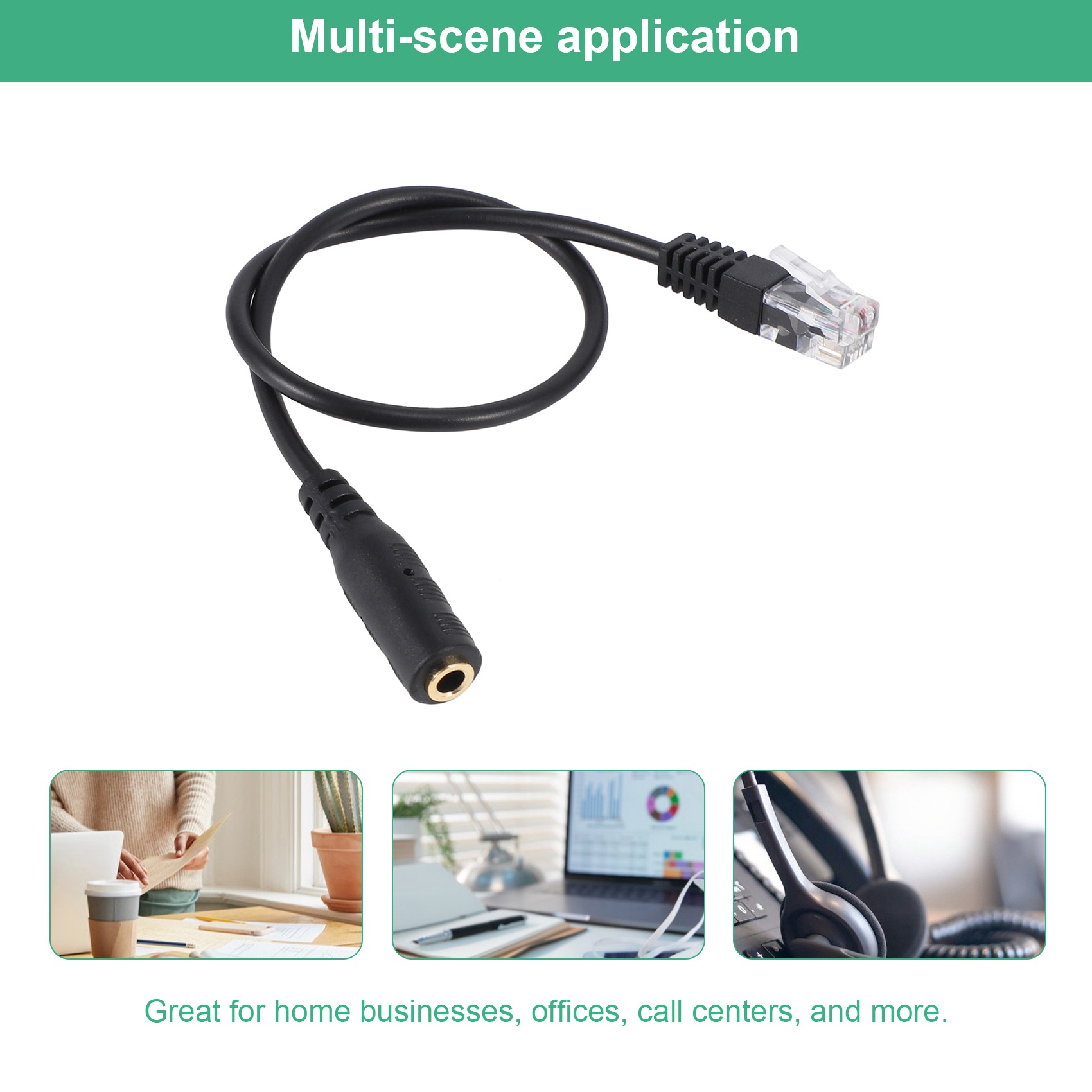 3.5mm Plug Jack to RJ9 for iPh – обзор и цена Telephone Headset Office